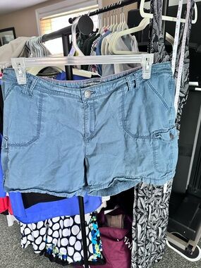 Natural Reflections Blue Denim Colored Women's Cargo Shorts